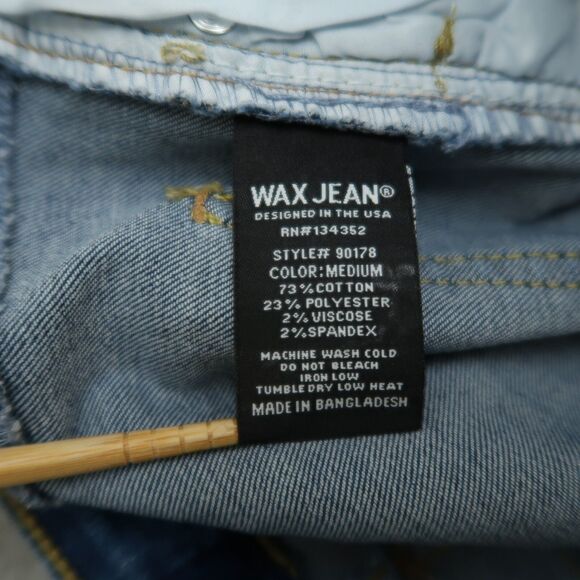 Wax Jeans Junior's Size 7/28 Blue High-Rise Skinny Denim 27" Inseam Distressed - Picture 11 of 16